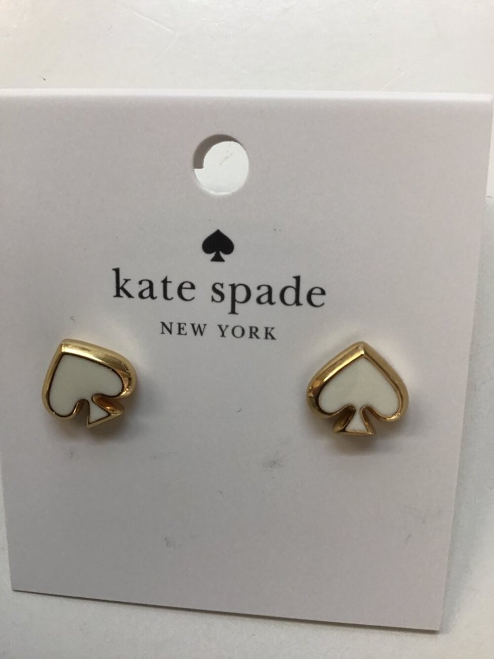 Kate Spade New White Spade Stud Earrings